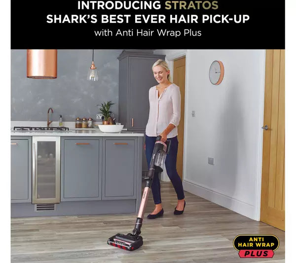 Shark Stratos Cordless Stick Vacuum Cleaner - Grey/Rose Gold | IZ400UK
