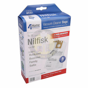 4 YOUR HOME Nilfisk Family/Business Vacuum Cleaner Bags 5 Pack | EXSMFB251