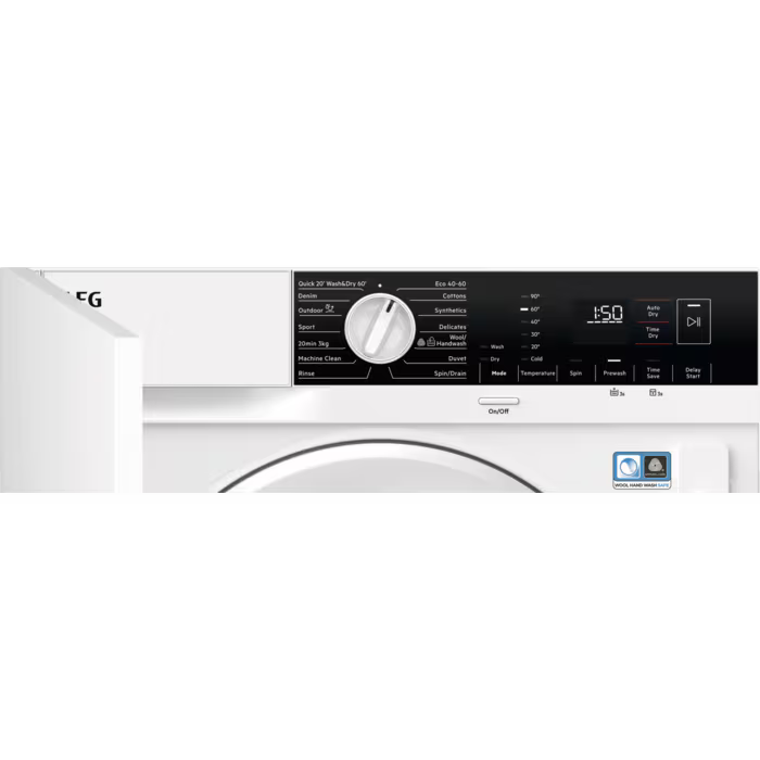 AEG LX6WG84634BI - Integrated 8KG/4KG Washer Dryer - 1600 RPM - B/D energy