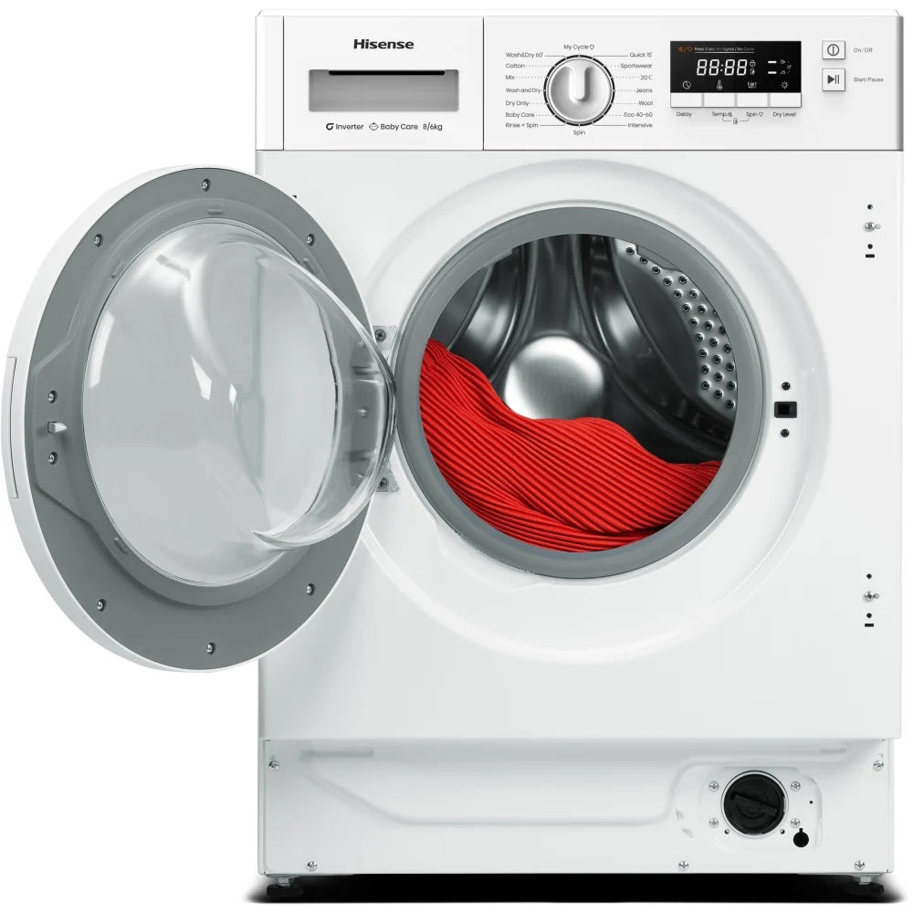 Hisense WD3M841BWI - Integrated White 8KG Washer Dryer - 1400 RPM - B Energy