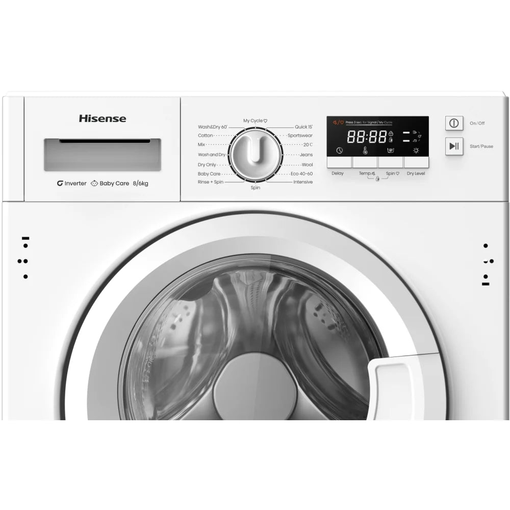 Hisense WD3M841BWI - Integrated White 8KG Washer Dryer - 1400 RPM - B Energy