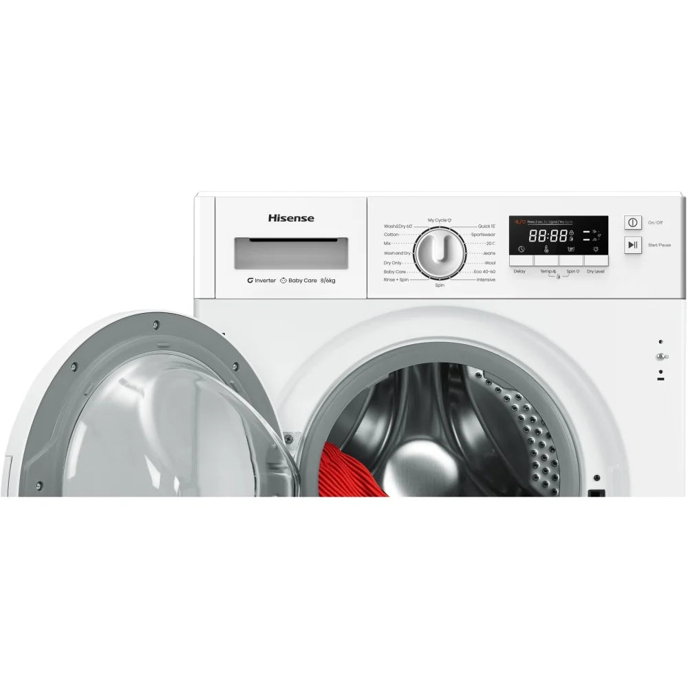 Hisense WD3M841BWI - Integrated White 8KG Washer Dryer - 1400 RPM - B Energy