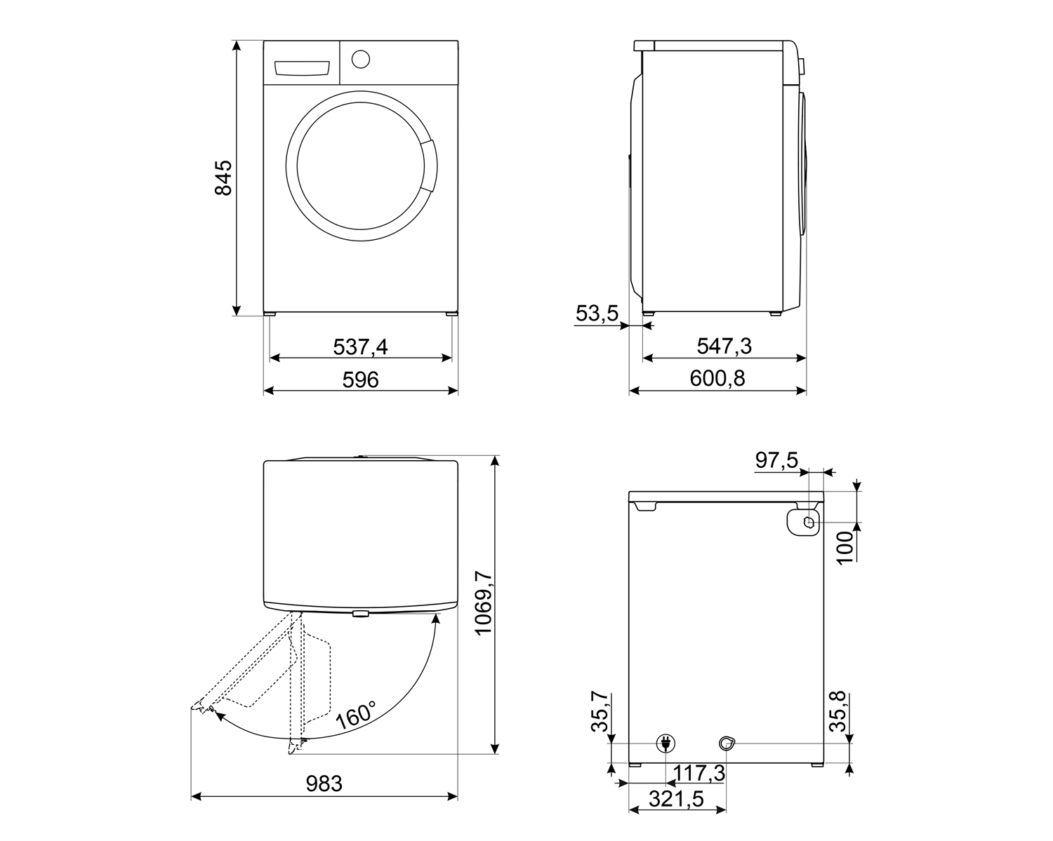 Smeg WDN064SLDUK - White 10KG/6KG Washer Dryer - 1400 RPM - C/D Energy