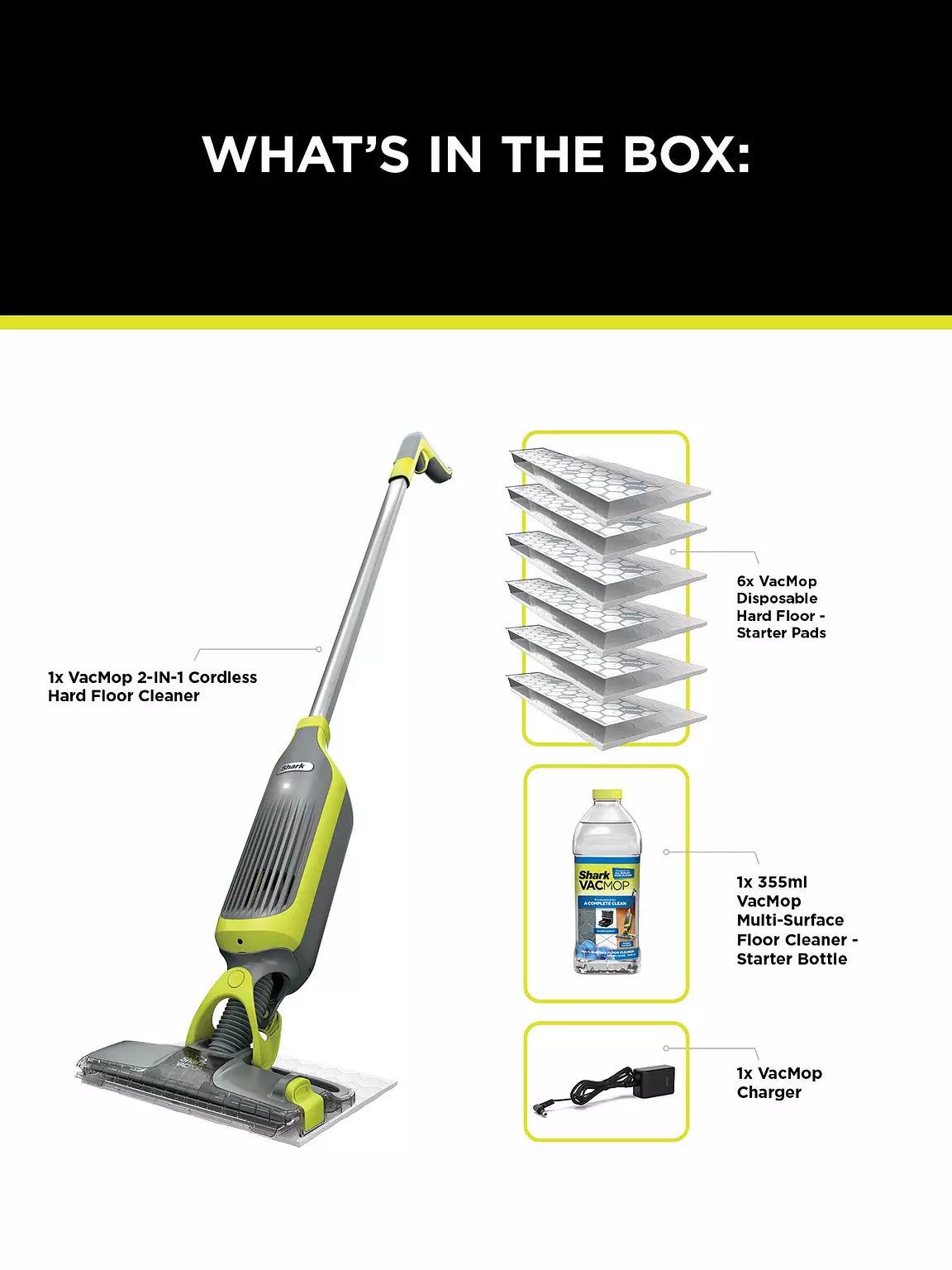 Shark VacMop Cordless 2-in-1 Vacuum Mop with Targeted Spray | VM200UK