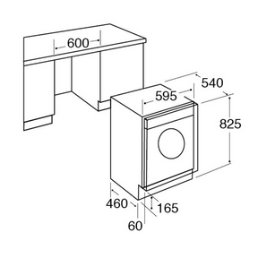 CDA CI981 - White Integrated 8KG/6KG Washer Dryer - 1400 RPM - B/E energy