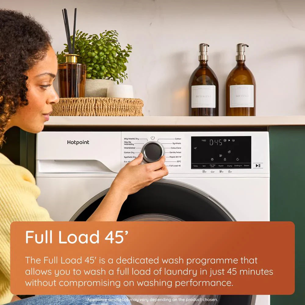 Hotpoint HBD 1781 ANTI STAIN UK - White 10KG/7KG Washer Dryer - 1800 RPM - A-10% | D Energy