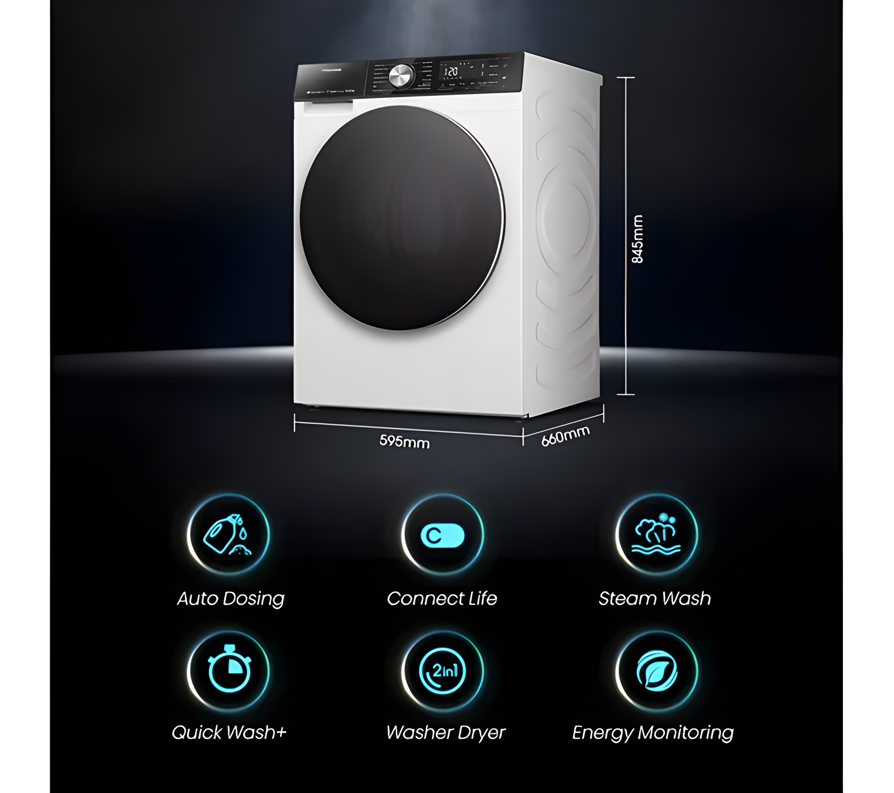 Hisense WD5S1045BW - White 10.5KG Washer Dryer - 1400 RPM - D Energy Rating